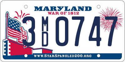 MD license plate 3MD0747