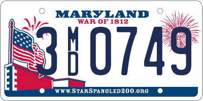 MD license plate 3MD0749