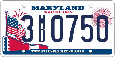 MD license plate 3MD0750