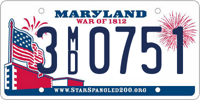 MD license plate 3MD0751
