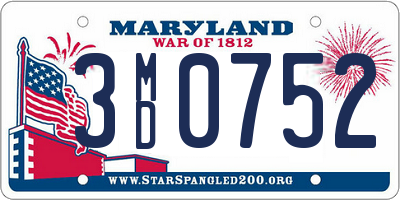 MD license plate 3MD0752