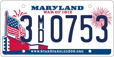 MD license plate 3MD0753