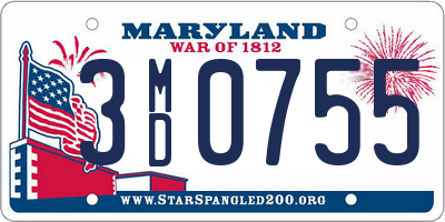 MD license plate 3MD0755