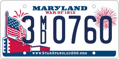 MD license plate 3MD0760