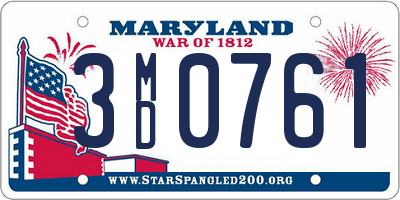 MD license plate 3MD0761