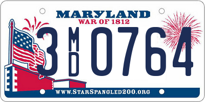 MD license plate 3MD0764