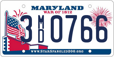 MD license plate 3MD0766