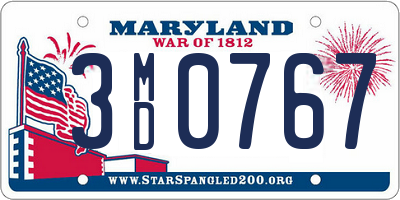 MD license plate 3MD0767