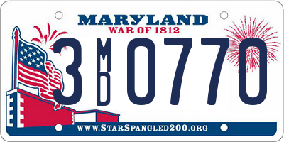MD license plate 3MD0770