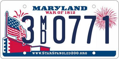 MD license plate 3MD0771