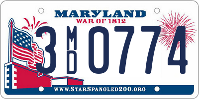 MD license plate 3MD0774