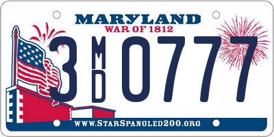 MD license plate 3MD0777