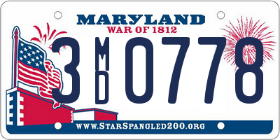 MD license plate 3MD0778