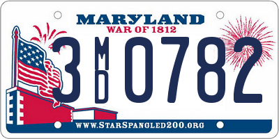 MD license plate 3MD0782