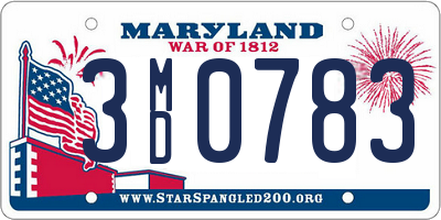 MD license plate 3MD0783