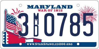 MD license plate 3MD0785