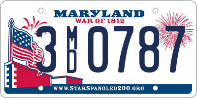 MD license plate 3MD0787