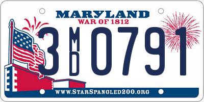 MD license plate 3MD0791
