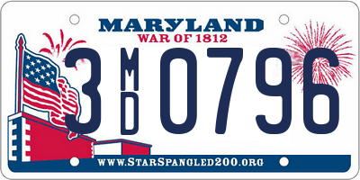 MD license plate 3MD0796