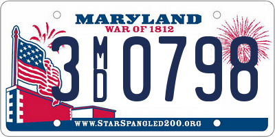 MD license plate 3MD0798