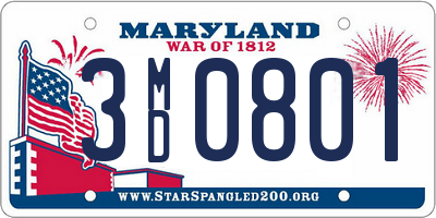 MD license plate 3MD0801