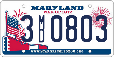 MD license plate 3MD0803