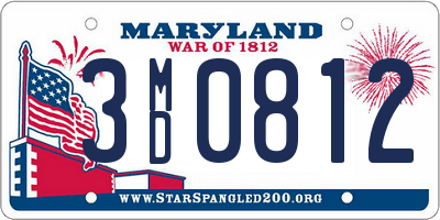 MD license plate 3MD0812