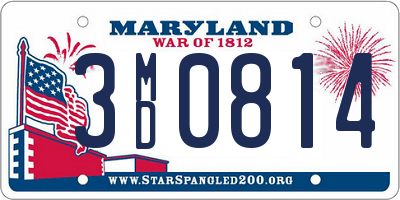 MD license plate 3MD0814
