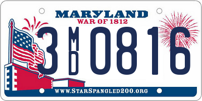 MD license plate 3MD0816