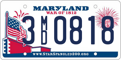 MD license plate 3MD0818