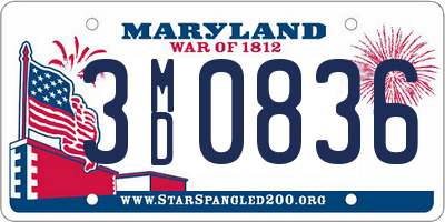 MD license plate 3MD0836