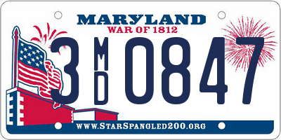 MD license plate 3MD0847