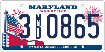 MD license plate 3MD0865