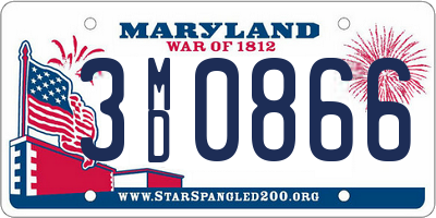 MD license plate 3MD0866