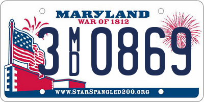 MD license plate 3MD0869