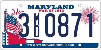 MD license plate 3MD0871