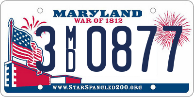 MD license plate 3MD0877