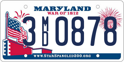 MD license plate 3MD0878