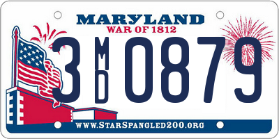 MD license plate 3MD0879