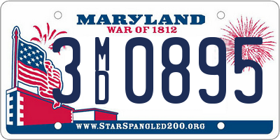 MD license plate 3MD0895