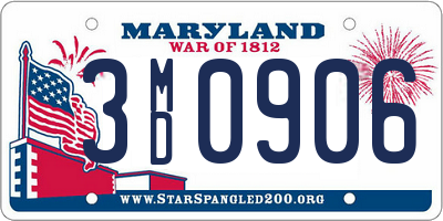 MD license plate 3MD0906