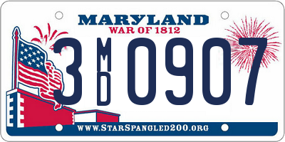 MD license plate 3MD0907