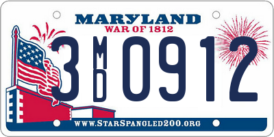 MD license plate 3MD0912