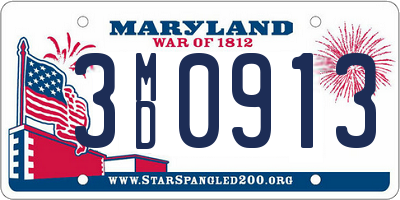 MD license plate 3MD0913