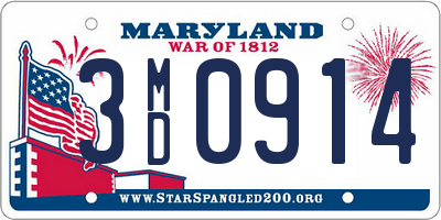 MD license plate 3MD0914