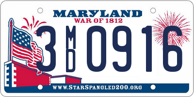 MD license plate 3MD0916