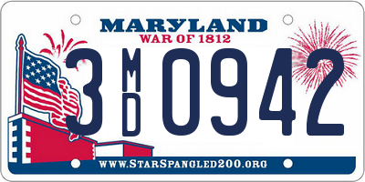 MD license plate 3MD0942