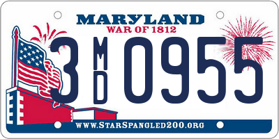 MD license plate 3MD0955