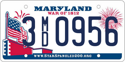 MD license plate 3MD0956