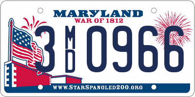 MD license plate 3MD0966